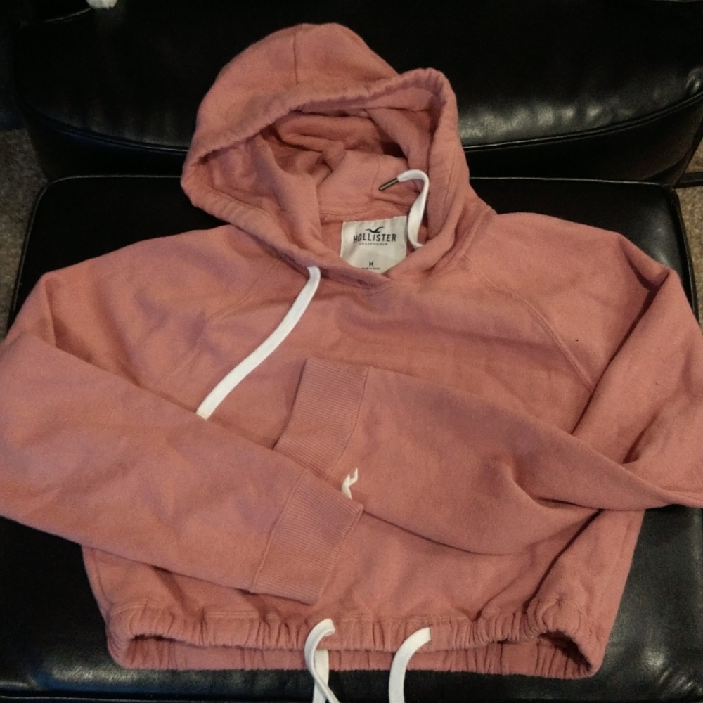Hollister crop adjustable hoodie
